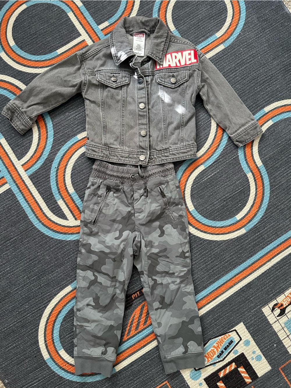 Disney Marvel Boys' Denim Jacket and pants set